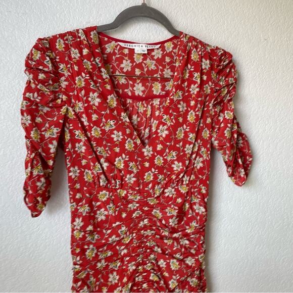 Veronica Beard Red Floral Josephine Dress - Picture 6 of 8